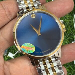 Movado Premium Slim Dual Tone Quartz Watch for Men and Women with Japan Quartz Movement and Stainless Steel Bracelet