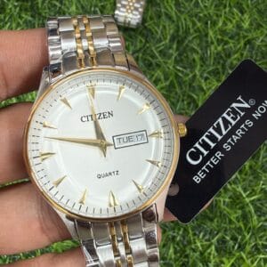 Citizen OG Authentic Quality Quartz Day Date Men's Watch with Sapphire Glass and Stainless Steel Bracelet
