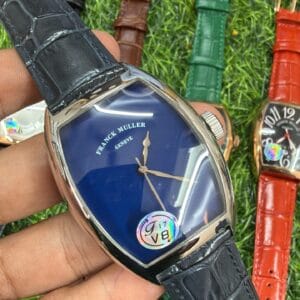 Franck Muller Curvex Silver Automatic Men's Watch with Sapphire Glass and Premium Leather Strap