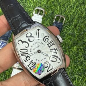 Franck Muller Crazy Hours Color Dreams Automatic Men's Watch with Sapphire Glass and Premium Leather Strap