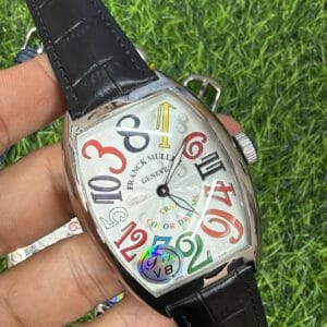 Franck Muller Crazy Hours Color Dreams Automatic Men's Watch with Sapphire Glass and Premium Leather Strap