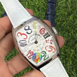 Franck Muller Crazy Hours Color Dreams Automatic Men's Watch with Sapphire Glass and Premium Leather Strap