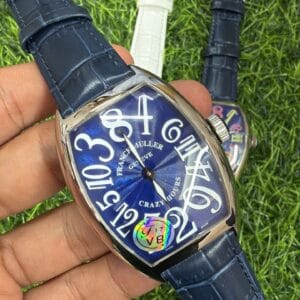 Franck Muller Crazy Hours Color Dreams Automatic Men's Watch with Sapphire Glass and Premium Leather Strap