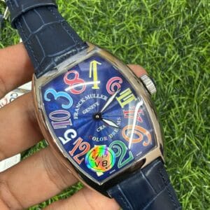 Franck Muller Crazy Hours Color Dreams Automatic Men's Watch with Sapphire Glass and Premium Leather Strap