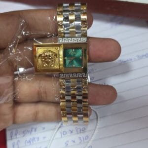 Versace Medusa Gold Women's Watch OG Authentic Quality Square Dial Stainless Steel Luxury Watch