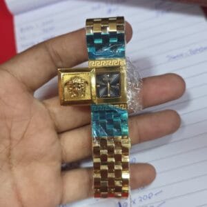 Versace Medusa Gold Women's Watch OG Authentic Quality Square Dial Stainless Steel Luxury Watch