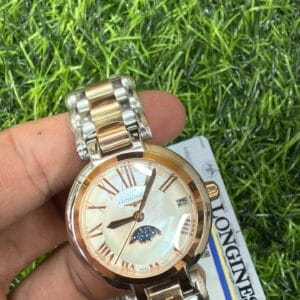 Longines Prima Luna Rose Gold Dual Tone Stainless Steel Ladies Watch with Japan Quartz Movement