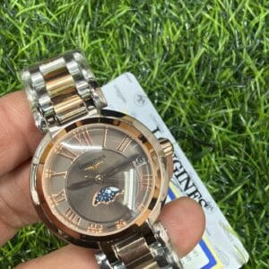 Longines Prima Luna Rose Gold Dual Tone Stainless Steel Ladies Watch with Japan Quartz Movement