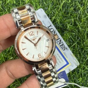 Longines Prima Luna Rose Gold Dual Tone Stainless Steel Ladies Watch with Japan Quartz Movement