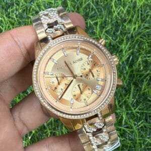 Michael Kors OG Authentic Women's Rose Gold Diamond Chronograph Watch Japan Movement Original Unregistered