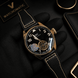 IWC Big Pilot's Watch 43 Tourbillon Le Petit Prince Rose Gold Leather Luxury Watch Front View