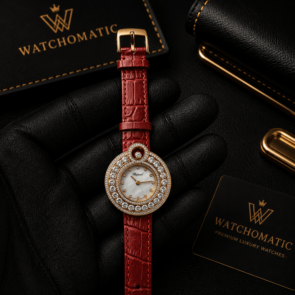 Chopard Women Diamond Studded Premium Quality Watch