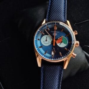 TAG Heuer, TAG Heuer Carrera, Carrera Chronograph, Carrera Skipper, TAG Heuer Skipper, Japanese Movement Watch, TAG Heuer Japanese Movement, Chronograph Watch, Blue Dial Watch, Blue Strap Watch, Men's Luxury Watch, Premium Quality Watch, Sporty Chronograph, TAG Heuer For Him