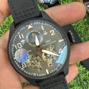 IWC Schaffhausen Big Pilot's Dual Tourbillon Automatic Luxury Watch Leather Strap