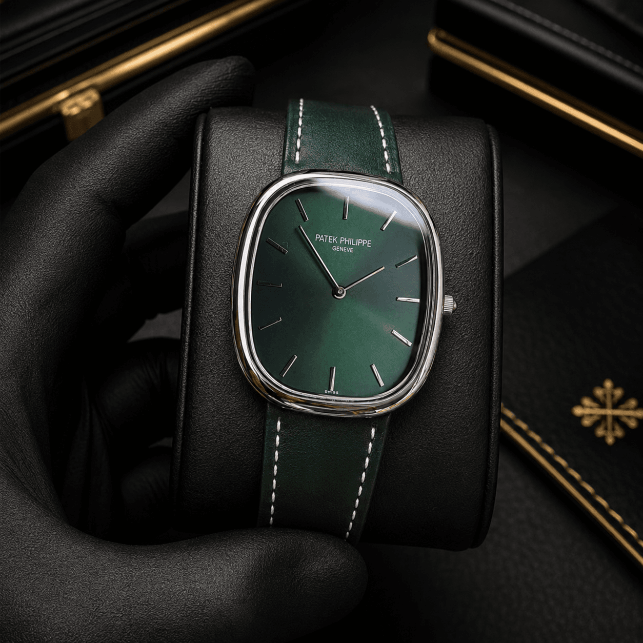 Patek Philippe Golden Ellipse Ref. 5738G-001 Olive Green Dial Luxury Watch