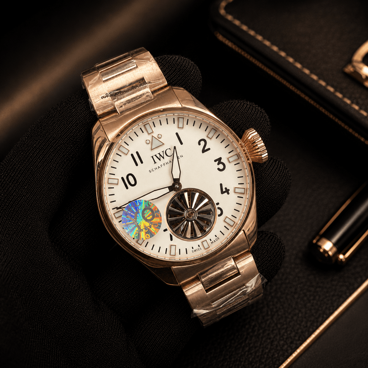 IWC Schaffhausen Big Pilot's Watch 43 Tourbillon Automatic Rose Gold Luxury Watch