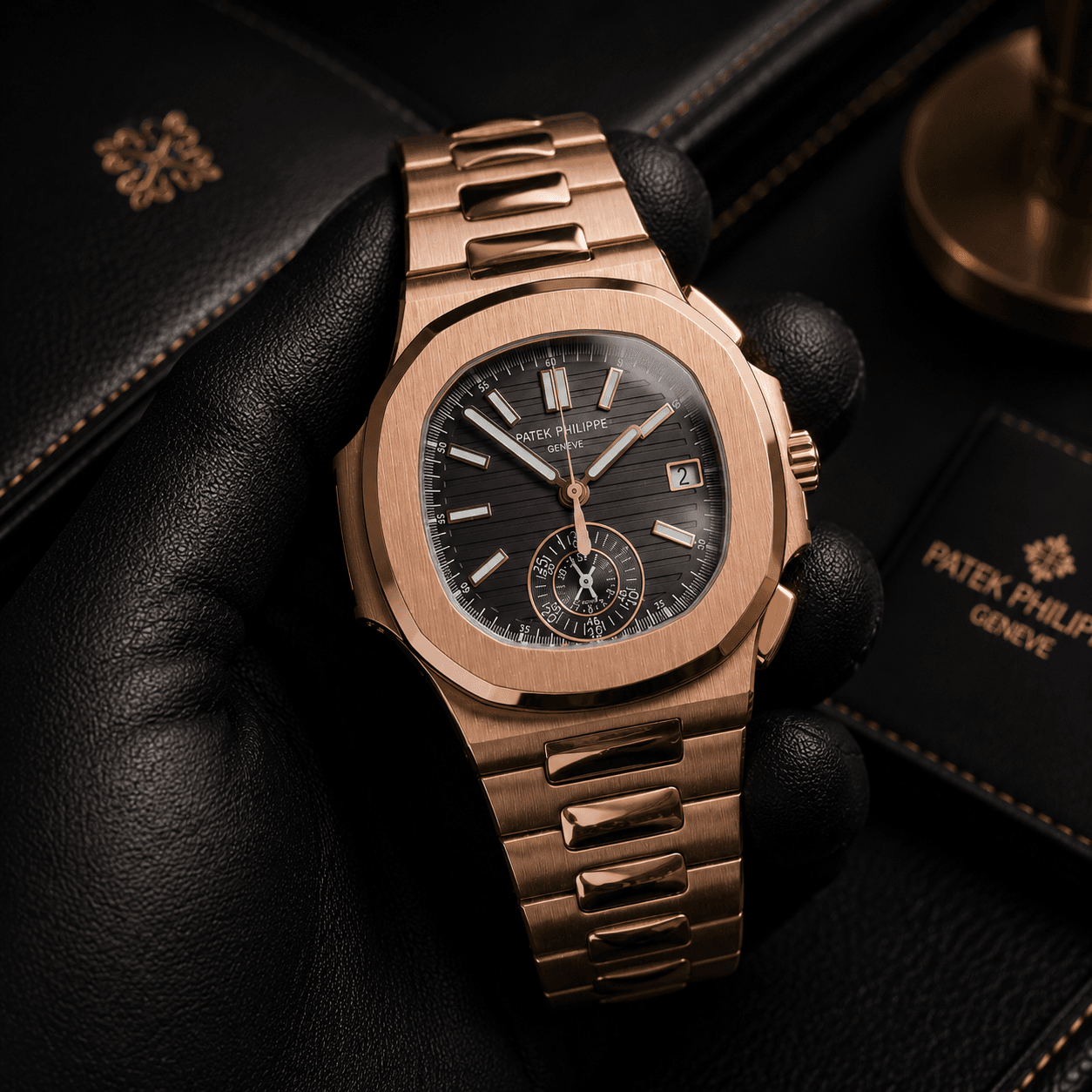 Patek Philippe Nautilus Rose Gold 5980 1R 001 Swiss ETA automatic movement