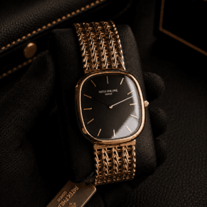 Patek Philippe Golden Ellipse Ref. 5738/1R-001 black dial premium quartz watch