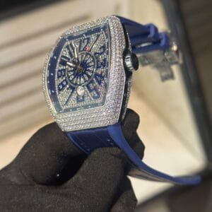 Franck Muller Vanguard Yachting V 45 SC DT YACHT BL Iced-Out Automatic Watch