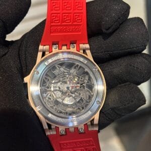 Roger Dubuis Excalibur Aventador Automatic Men's Skeleton Watch with Red Rubber Strap