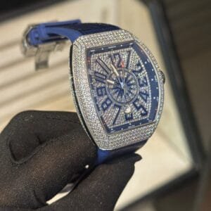 Franck Muller Vanguard Yachting V 45 SC DT YACHT BL Iced-Out Automatic Watch