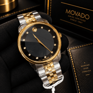 Movado Museum Classic 0607202 Black Dial Two-Tone Swiss Quartz Watch