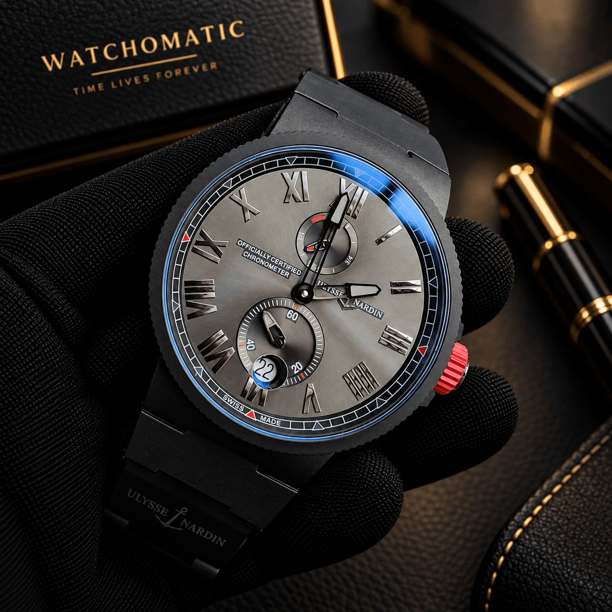 Ulysse Nardin Marine Chronometer 1183-122LE-3C BLACK-BQ Limited Edition Automatic Watch